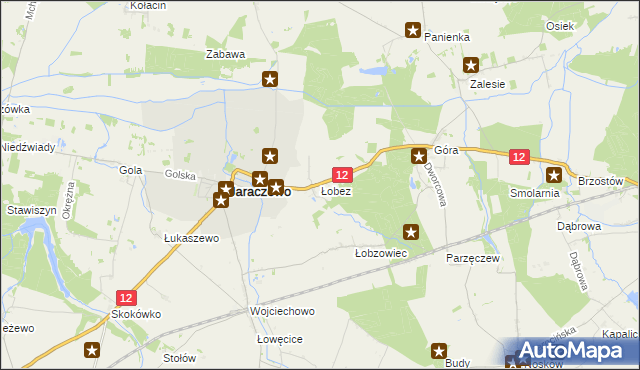 mapa Łobez gmina Jaraczewo, Łobez gmina Jaraczewo na mapie Targeo