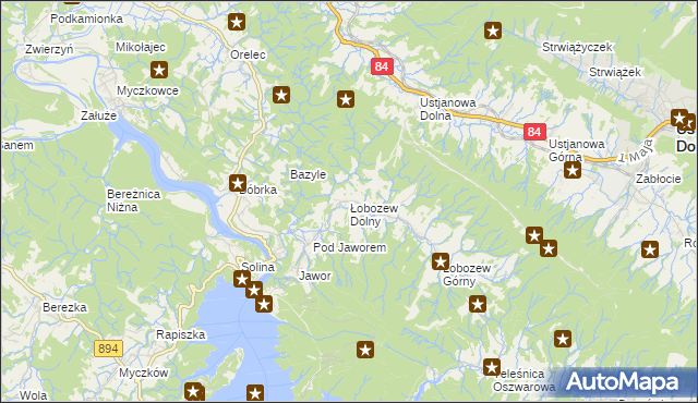 mapa Łobozew Dolny, Łobozew Dolny na mapie Targeo