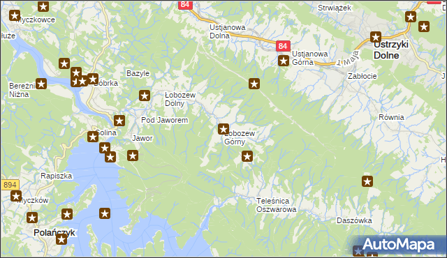 mapa Łobozew Górny, Łobozew Górny na mapie Targeo