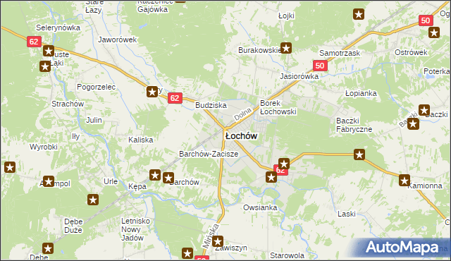 mapa Łochów powiat węgrowski, Łochów powiat węgrowski na mapie Targeo