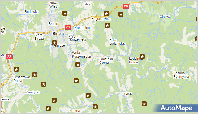 mapa Łodzinka Górna, Łodzinka Górna na mapie Targeo