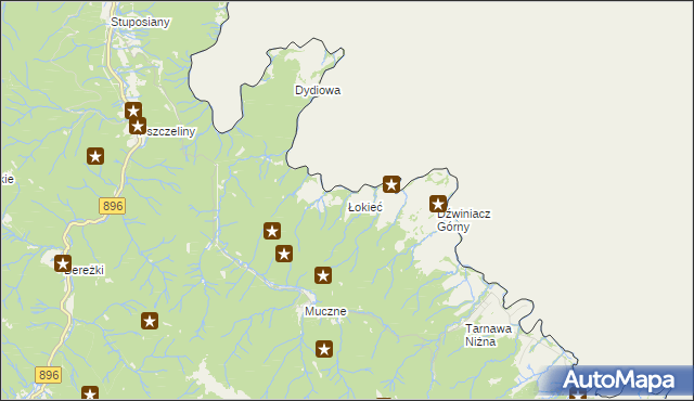 mapa Łokieć, Łokieć na mapie Targeo