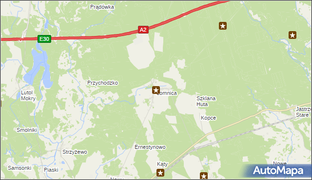 mapa Łomnica gmina Zbąszyń, Łomnica gmina Zbąszyń na mapie Targeo