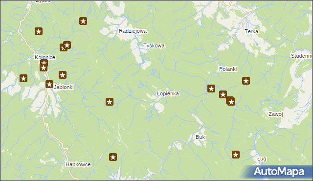 mapa Łopienka, Łopienka na mapie Targeo