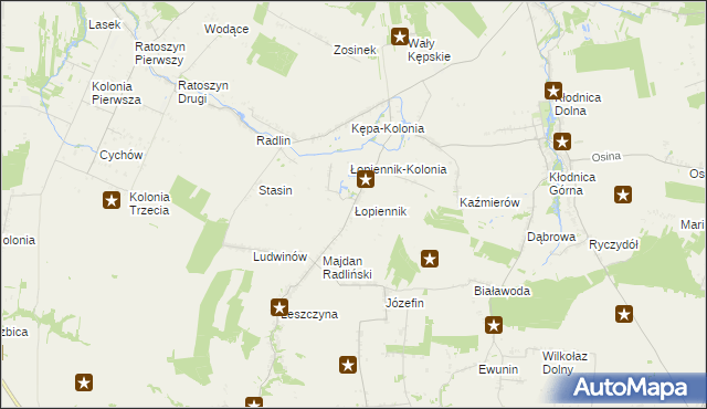 mapa Łopiennik, Łopiennik na mapie Targeo