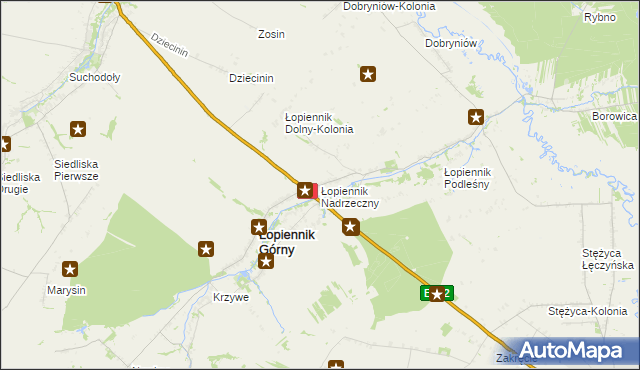 mapa Łopiennik Nadrzeczny, Łopiennik Nadrzeczny na mapie Targeo