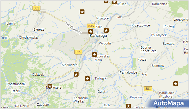 mapa Łopuszka Mała, Łopuszka Mała na mapie Targeo