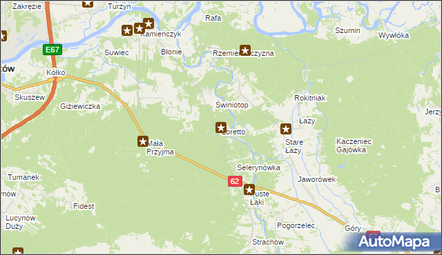 mapa Loretto, Loretto na mapie Targeo