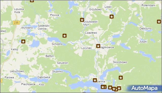 mapa Loryniec, Loryniec na mapie Targeo