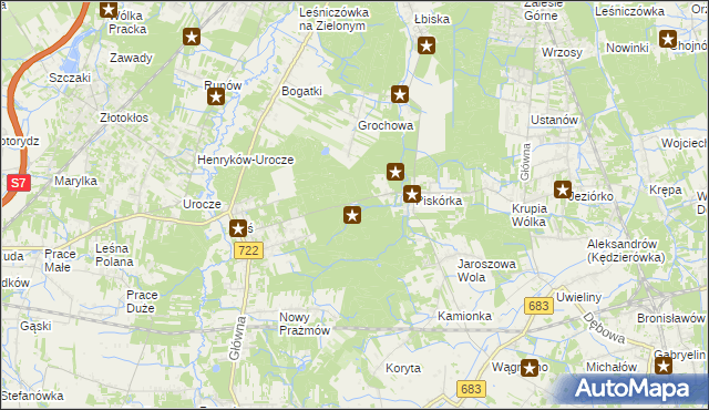 mapa Łoś Gajówka, Łoś Gajówka na mapie Targeo