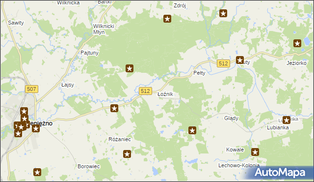 mapa Łoźnik, Łoźnik na mapie Targeo