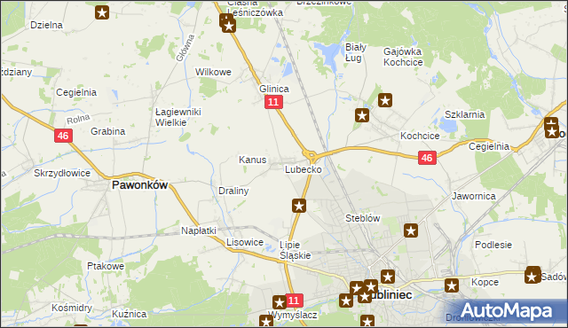 mapa Lubecko, Lubecko na mapie Targeo