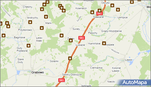 mapa Łubiane, Łubiane na mapie Targeo