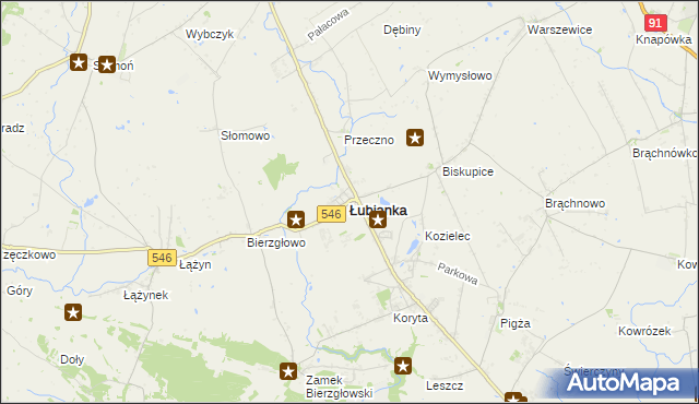 mapa Łubianka powiat toruński, Łubianka powiat toruński na mapie Targeo