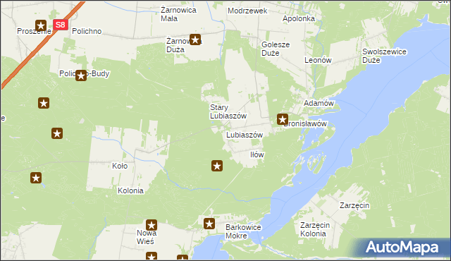 mapa Lubiaszów, Lubiaszów na mapie Targeo