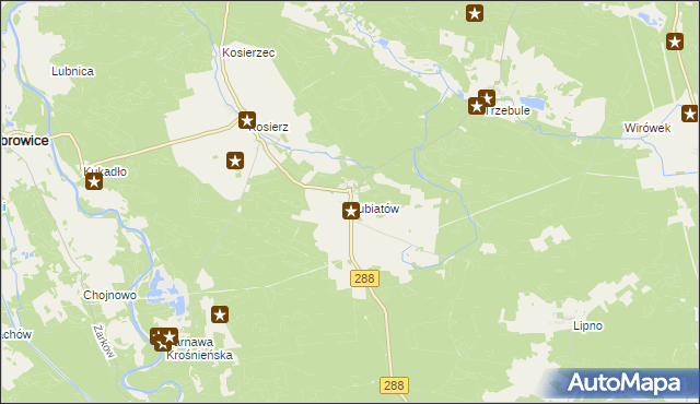 mapa Lubiatów gmina Dąbie, Lubiatów gmina Dąbie na mapie Targeo