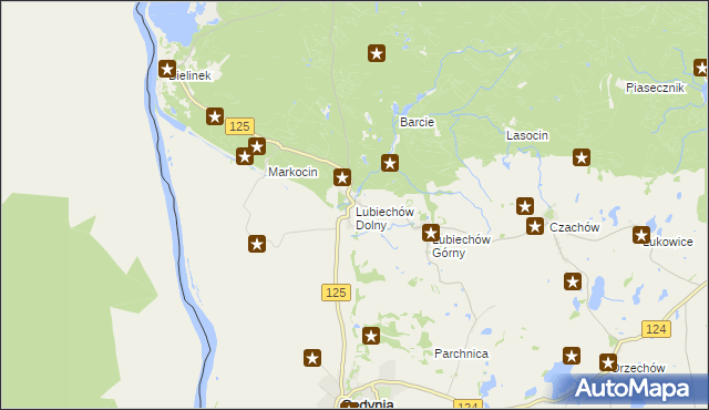 mapa Lubiechów Dolny, Lubiechów Dolny na mapie Targeo