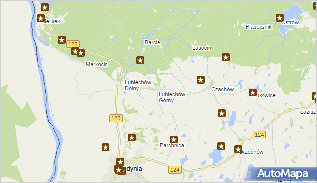 mapa Lubiechów Górny, Lubiechów Górny na mapie Targeo