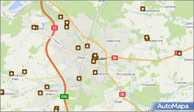 mapa Lubin, Lubin na mapie Targeo