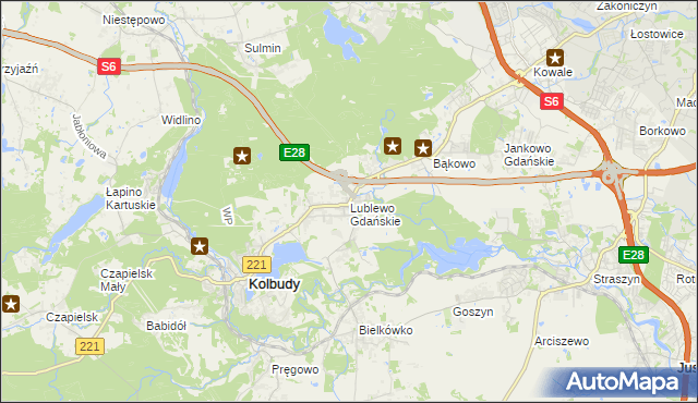 mapa Lublewo Gdańskie, Lublewo Gdańskie na mapie Targeo