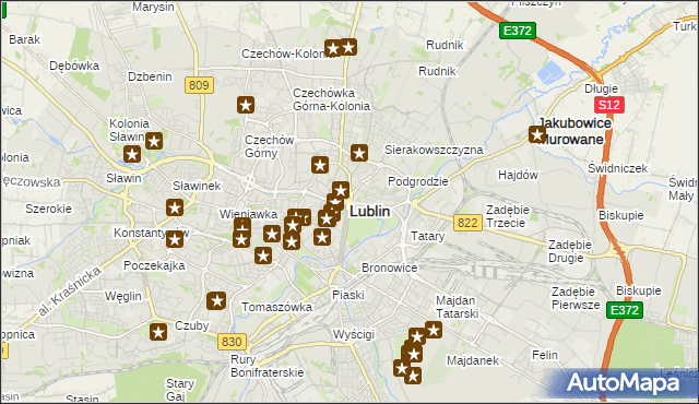 mapa Lublina, Lublin na mapie Targeo