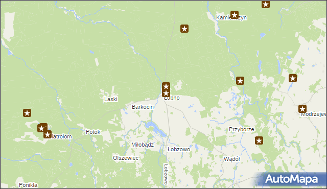 mapa Łubno gmina Kołczygłowy, Łubno gmina Kołczygłowy na mapie Targeo