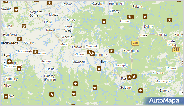 mapa Lubomierz gmina Mszana Dolna, Lubomierz gmina Mszana Dolna na mapie Targeo