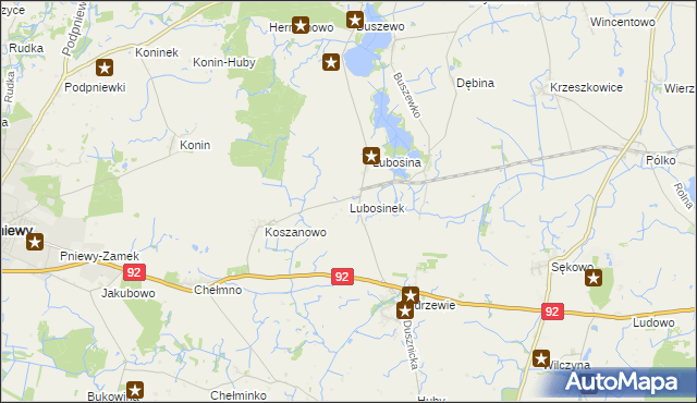 mapa Lubosinek, Lubosinek na mapie Targeo