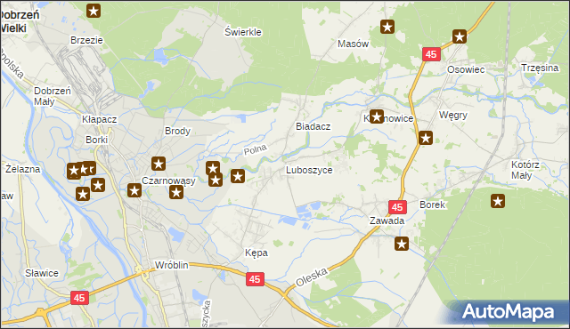 mapa Luboszyce gmina Łubniany, Luboszyce gmina Łubniany na mapie Targeo