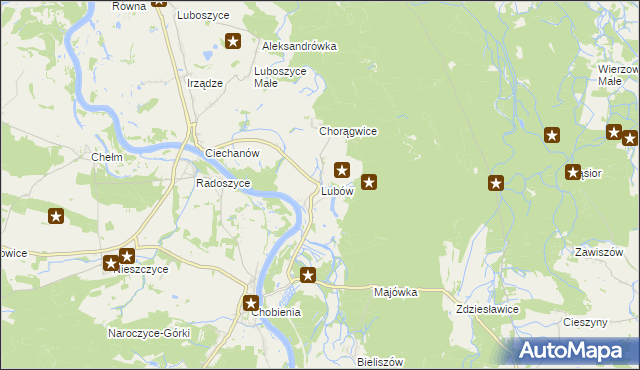 mapa Lubów gmina Jemielno, Lubów gmina Jemielno na mapie Targeo