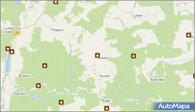 mapa Lubów gmina Torzym, Lubów gmina Torzym na mapie Targeo