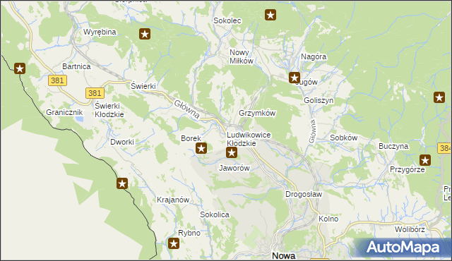 mapa Ludwikowice Kłodzkie, Ludwikowice Kłodzkie na mapie Targeo