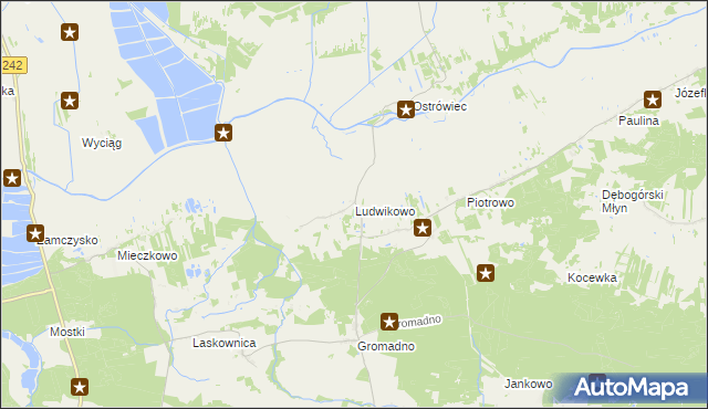 mapa Ludwikowo gmina Kcynia, Ludwikowo gmina Kcynia na mapie Targeo