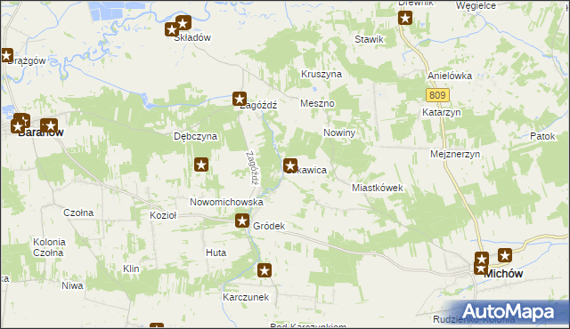 mapa Łukawica gmina Baranów, Łukawica gmina Baranów na mapie Targeo