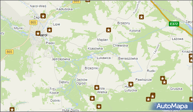 mapa Łukawica gmina Narol, Łukawica gmina Narol na mapie Targeo