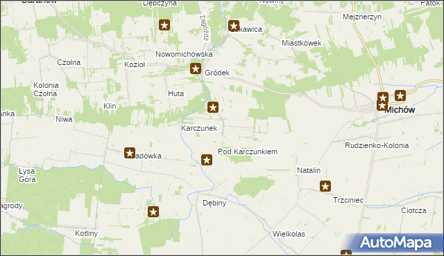 mapa Łukawka gmina Baranów, Łukawka gmina Baranów na mapie Targeo