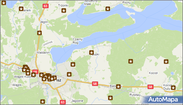 mapa Łupki gmina Pisz, Łupki gmina Pisz na mapie Targeo