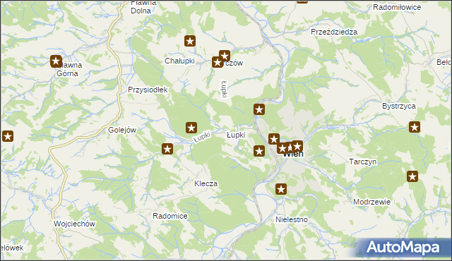 mapa Łupki gmina Wleń, Łupki gmina Wleń na mapie Targeo