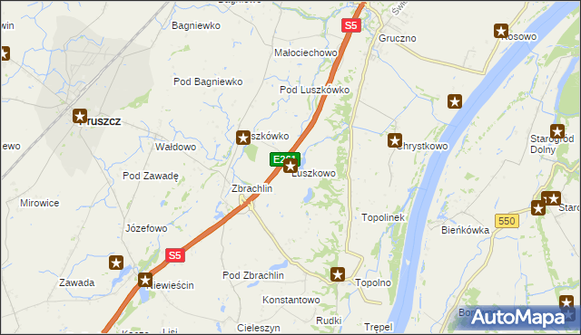 mapa Luszkowo, Luszkowo na mapie Targeo