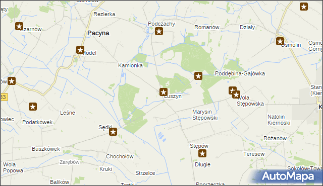 mapa Luszyn, Luszyn na mapie Targeo