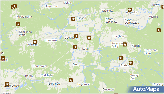 mapa Luta gmina Stąporków, Luta gmina Stąporków na mapie Targeo