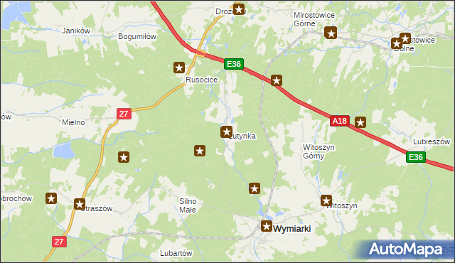 mapa Lutynka, Lutynka na mapie Targeo