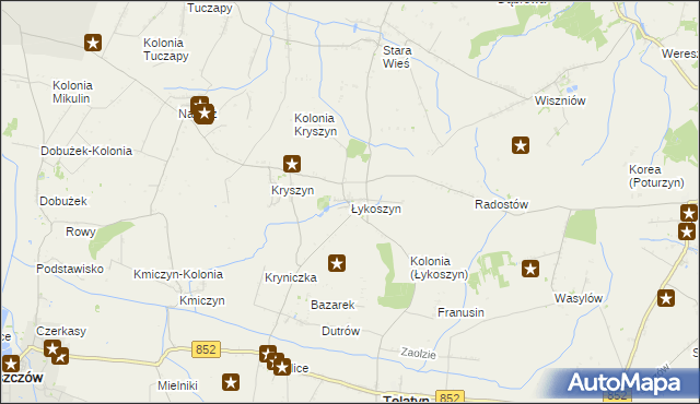 mapa Łykoszyn, Łykoszyn na mapie Targeo