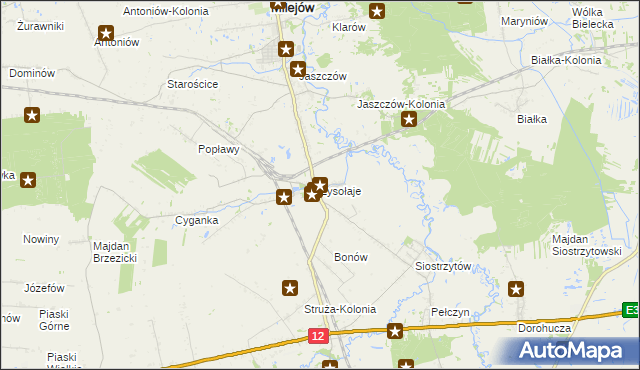 mapa Łysołaje, Łysołaje na mapie Targeo