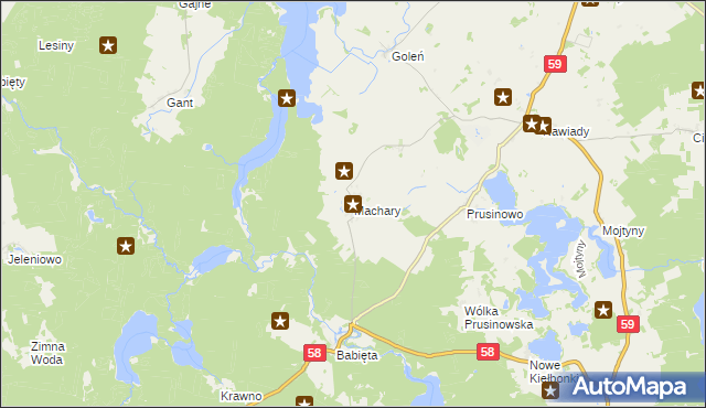 mapa Machary gmina Piecki, Machary gmina Piecki na mapie Targeo