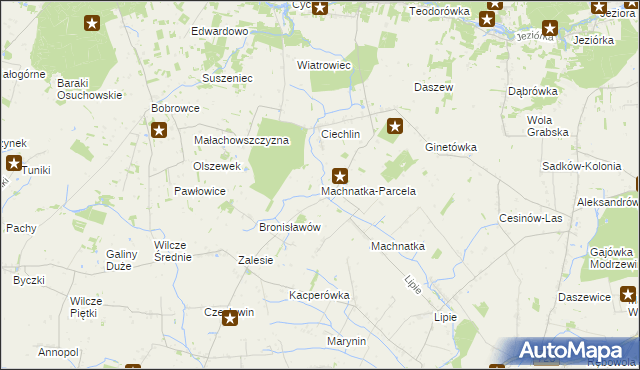 mapa Machnatka-Parcela, Machnatka-Parcela na mapie Targeo