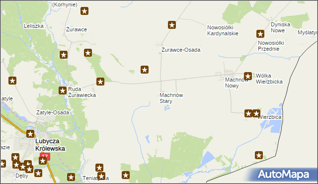 mapa Machnów Stary, Machnów Stary na mapie Targeo