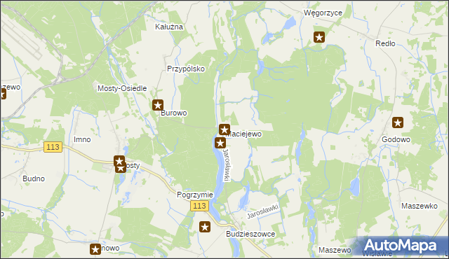 mapa Maciejewo gmina Maszewo, Maciejewo gmina Maszewo na mapie Targeo