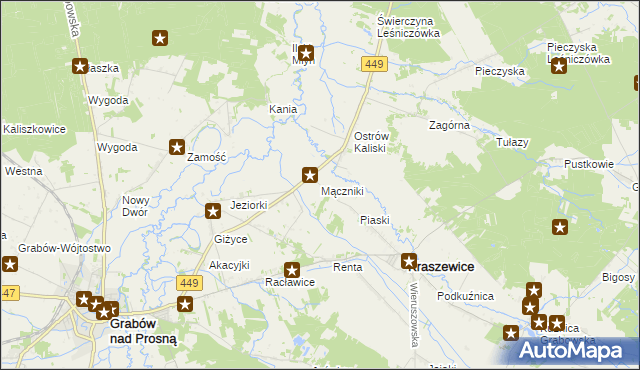 mapa Mączniki gmina Kraszewice, Mączniki gmina Kraszewice na mapie Targeo