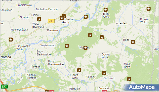 mapa Majdan gmina Stromiec, Majdan gmina Stromiec na mapie Targeo